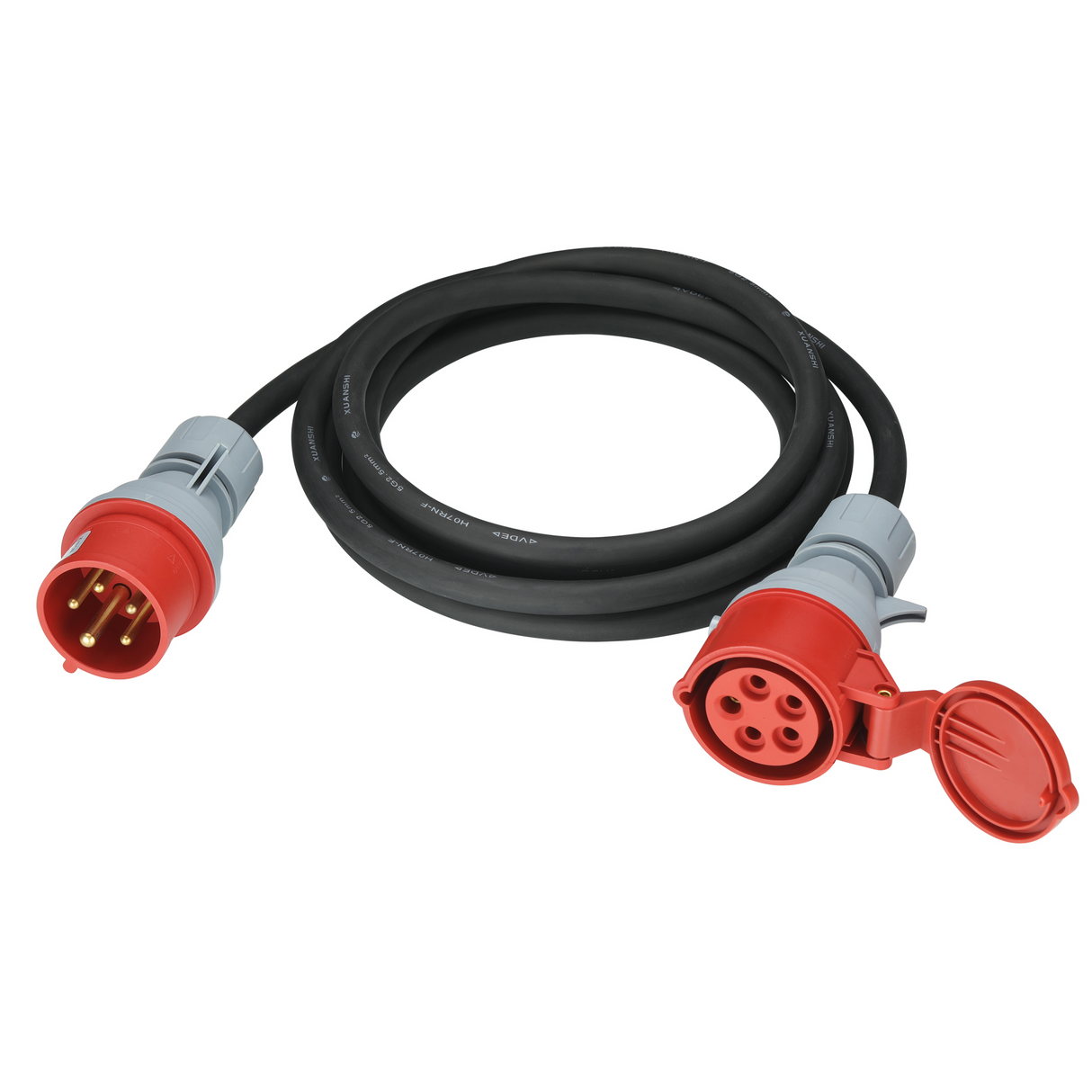 Krachtstroom CEE Verlengkabel - Extra dikke aders - 3 fase 5*2.5mm 16A - EV Plug Europa