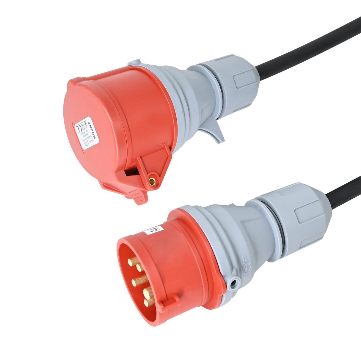 Krachtstroom CEE Verlengkabel - Extra dikke aders - 3 fase 5*2.5mm 16A - EV Plug Europa