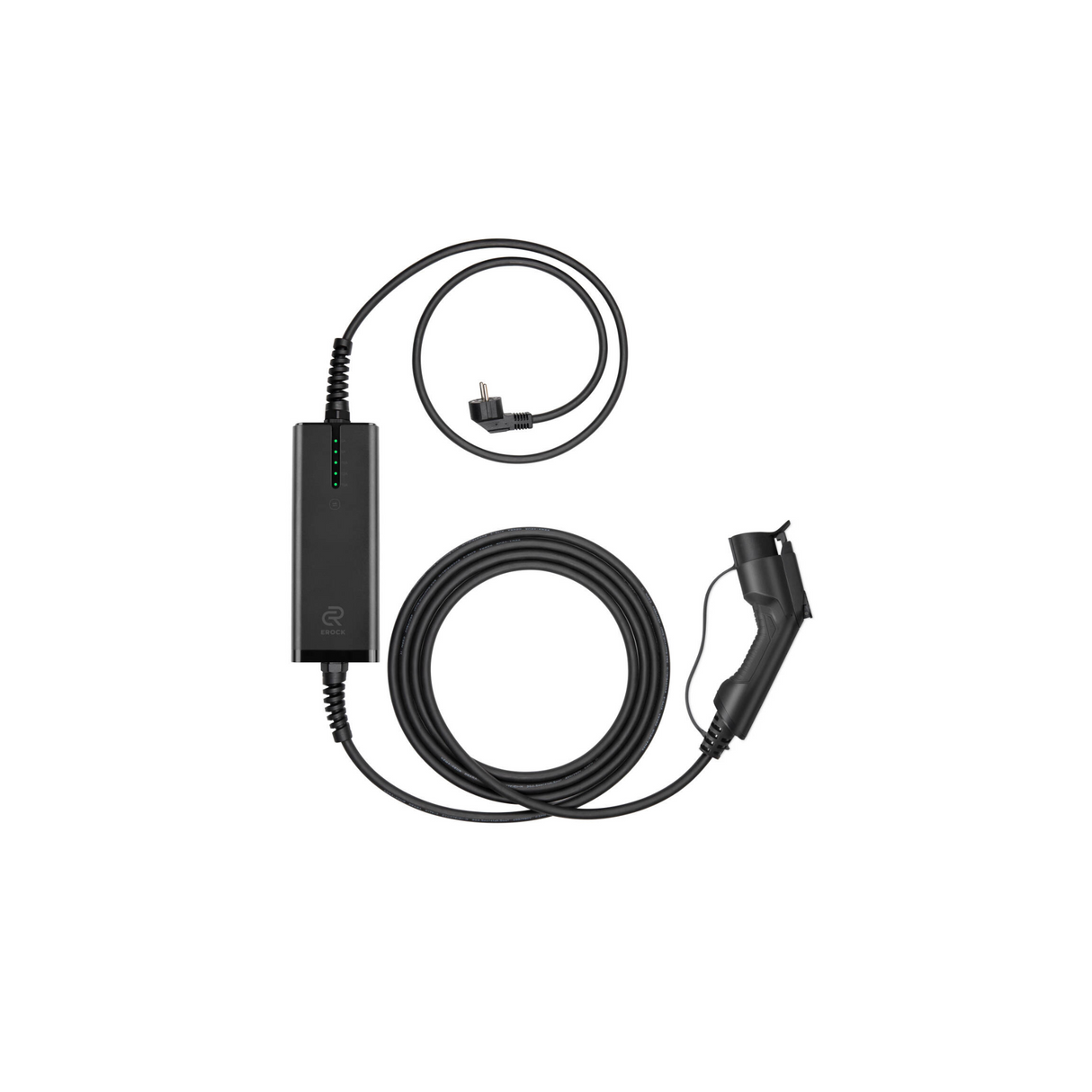 EROCK One Mobiele Lader Zwart Type 1 naar Schuko - Memory functie - EV Plug Europa