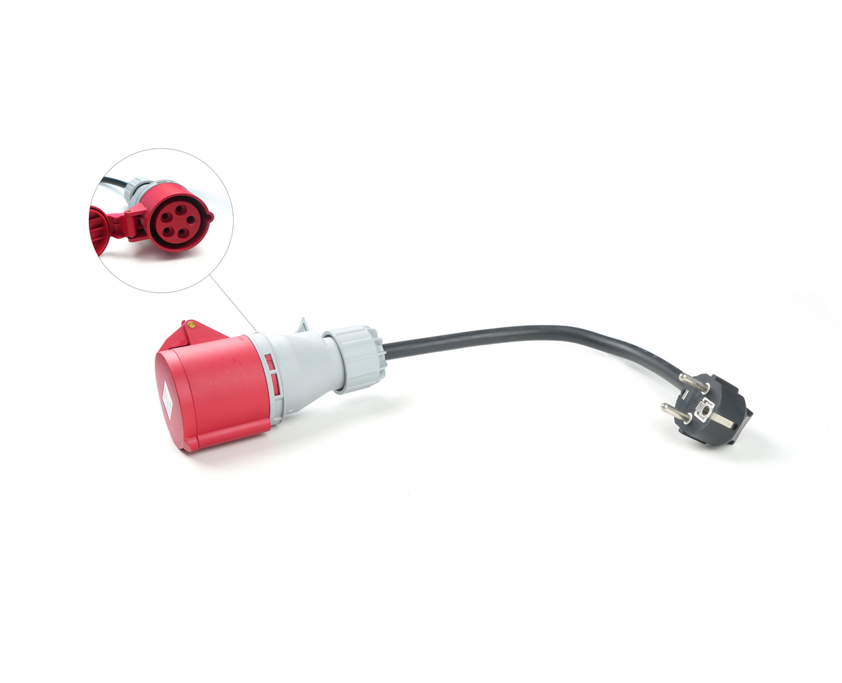 Adapter CEE rood 3x16A (Female) naar Schuko (Male) 230V AC - EV Plug Europa