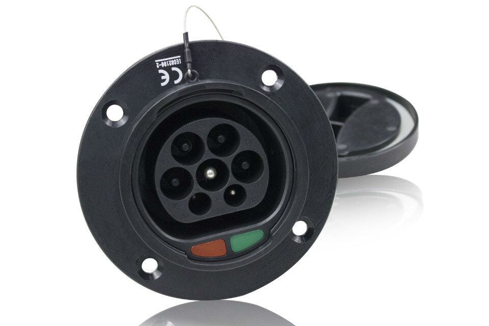 EV Type 2 stopcontact voor auto - 3 fase - 32A met deksel - EV Plug Europa