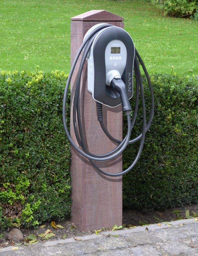 Universele Houten Bevestigingspaal voor Laadstation - EV Plug Europa