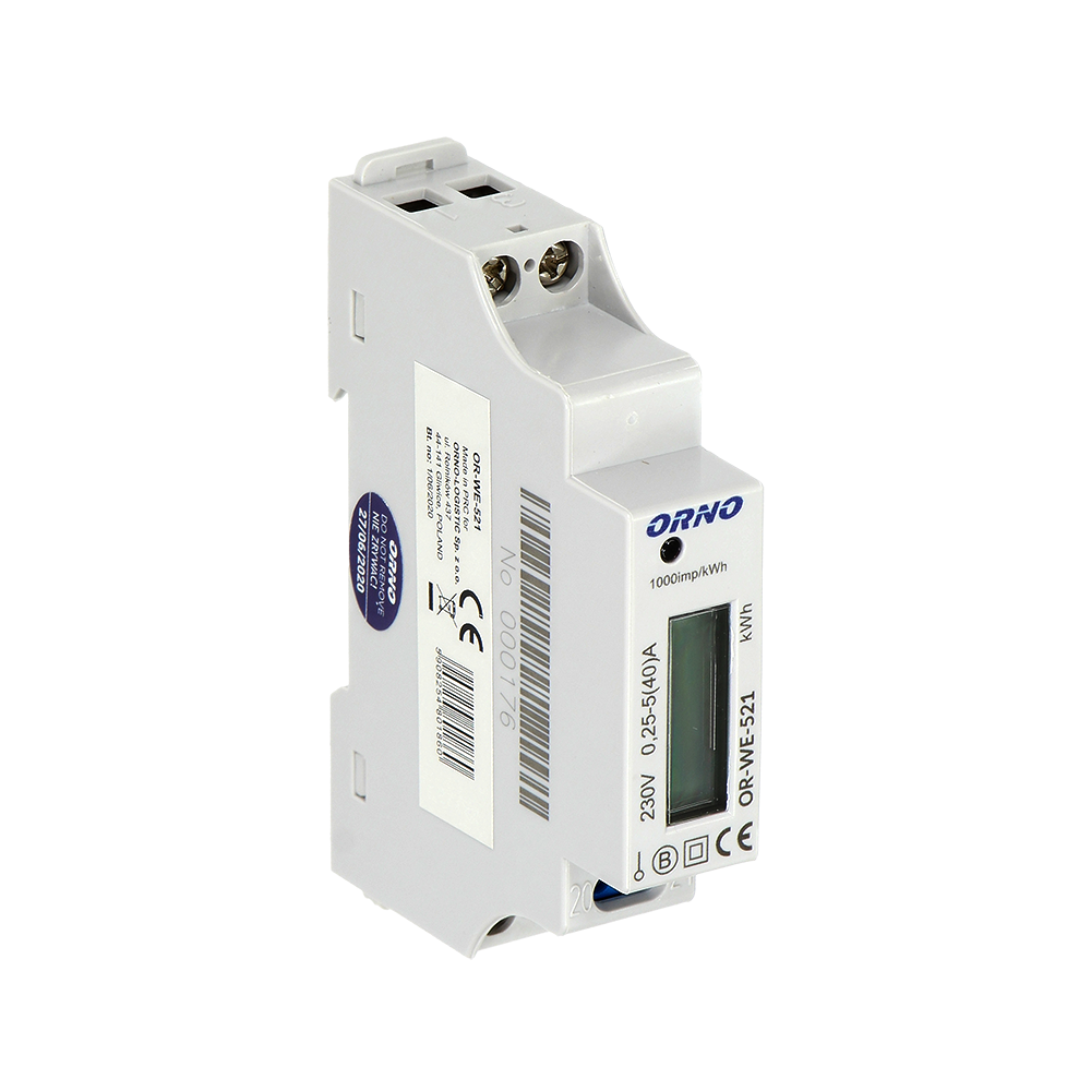 1 Fase kWh Meter - Digitale LCD scherm - MID Gecertificeerd - EV Plug Europa