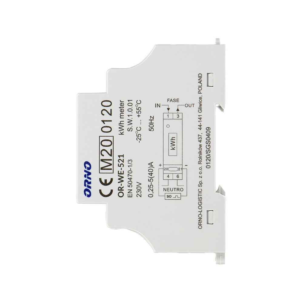 1 Fase kWh Meter - Digitale LCD scherm - MID Gecertificeerd - EV Plug Europa