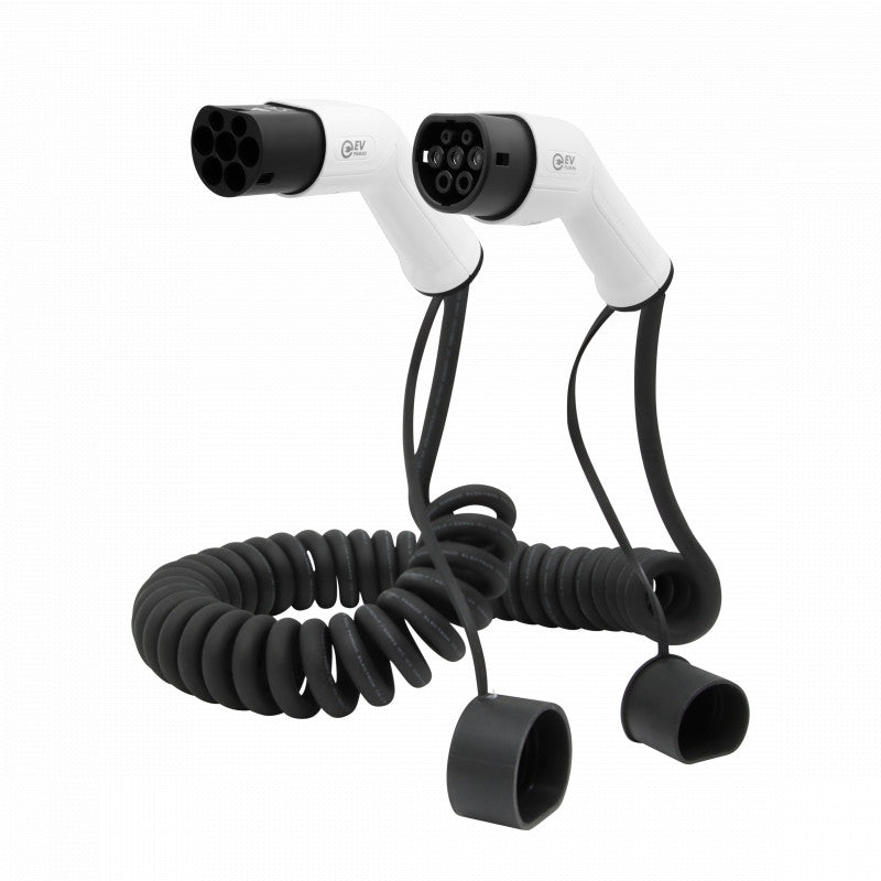 Laadkabel Ford Mustang Mach-E - Gekruld Spiraal Type 2 - 16A 3 fase (11 kW) - 5 meter - EV Plug Europa