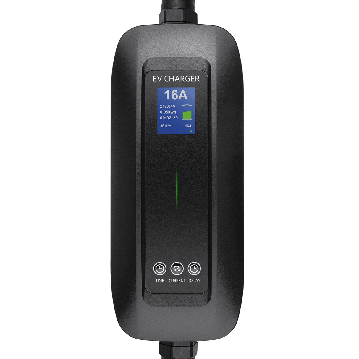 Mobile Charger Peugeot e-3008 - Besen with LCD, Delayed Charging &amp; Memory Function - Type 2 to Schuko - Max 16A