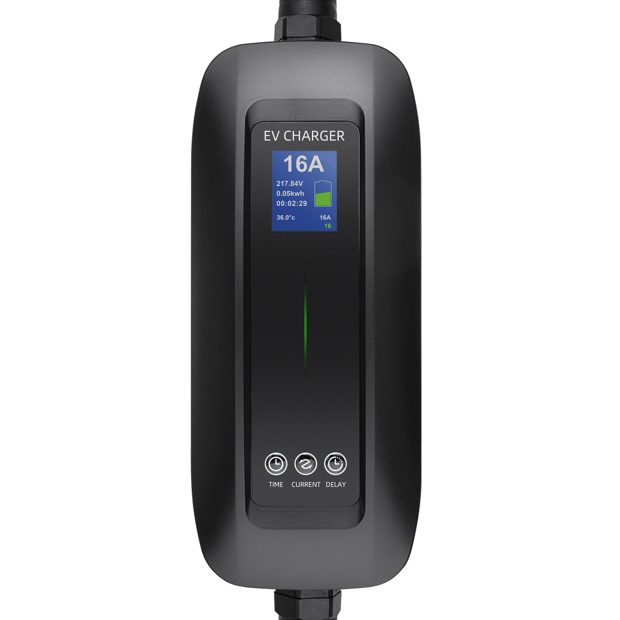 Mobile Charger Citroen e-C3 - Besen with LCD, Delayed Charging and Smart Start - Type 2 to Schuko - Max 16A