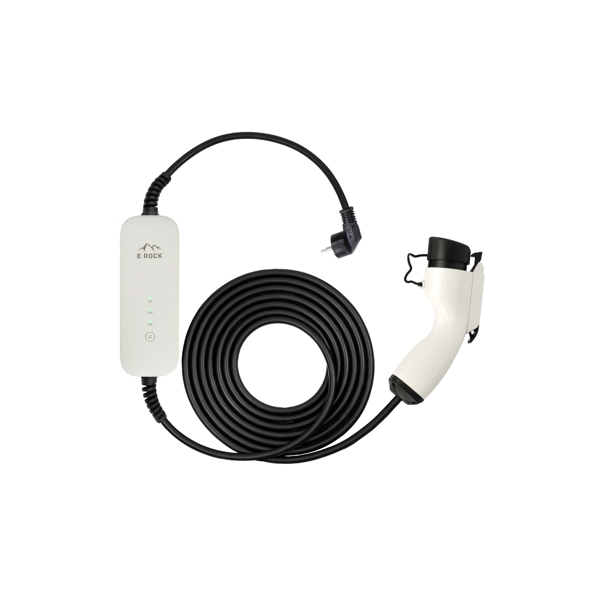 Chargeur EV Portable Citroen E-Berlingo - eRock Blanc Type 1 vers Schuko - Fonction mémoire