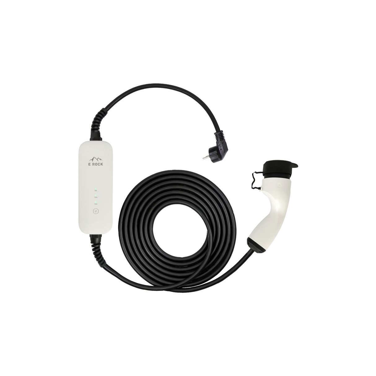 Chargeur EV Portable Audi A3 - eRock Type 2 blanc vers Schuko - Fonction mémoire