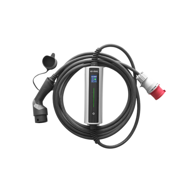 Mobiele Lader Mazda MX-30 - EROCK Ultra Slimme krachtstroom Lader LCD Type 2 naar CEE voor 1 en 3 fase tot max 22kW met App - EV Plug Europa