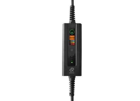 EROCK Pro Mobiele Lader LCD Zwart Type 2 naar Schuko - Uitgesteld laden en Memory functie - EV Plug Europa