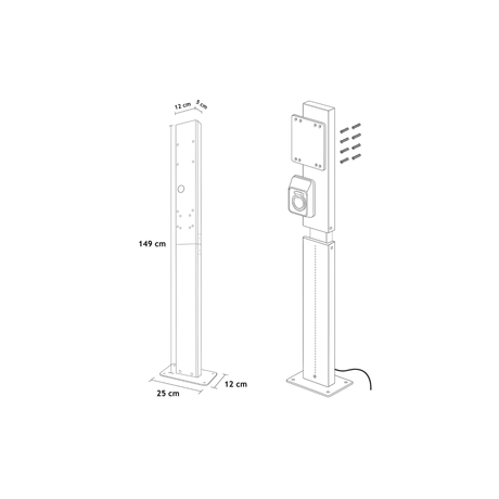 Bevestigingspaal voor Zaptec Go Laadstation - EV Plug Europa