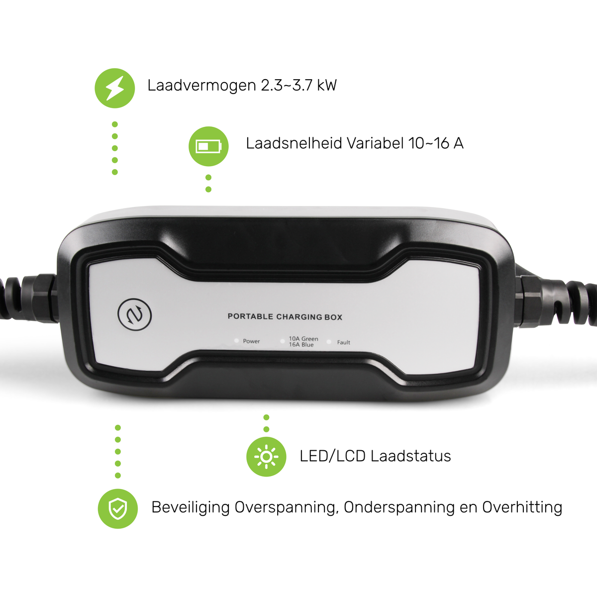 Besen Mobiele Lader - Type 2 naar Schuko - EV Plug Europa