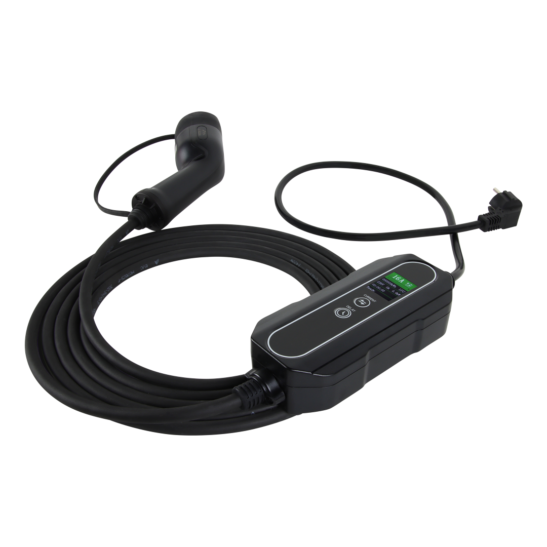 Mobile Charger Volkswagen ID.7 - eRock with LCD Type 2 to Schuko - Delayed charging and Memory function 