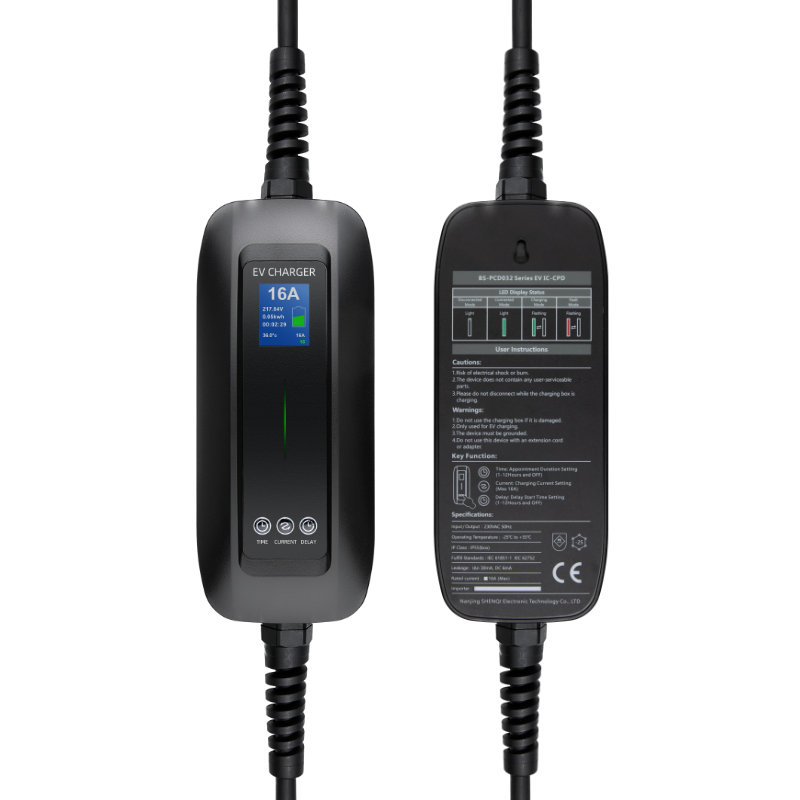 Mobile Charger LEVC TX - Besen with LCD, Delayed Charging &amp; Memory Function - Type 2 to Schuko - Max 16A