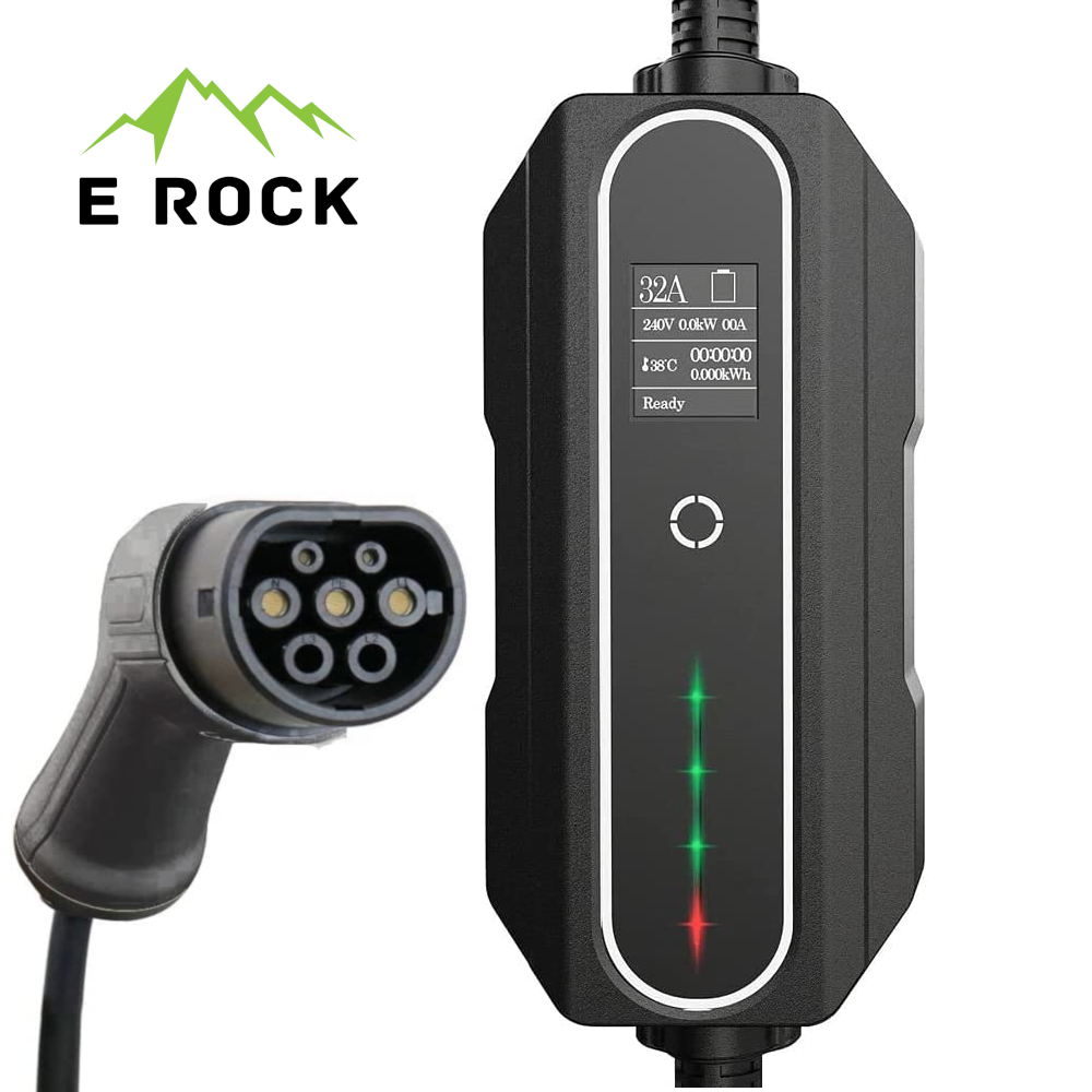 Mobile Charger Opel Ampera-e - eRock with LCD Type 2 to Schuko – EV Plug  Europa