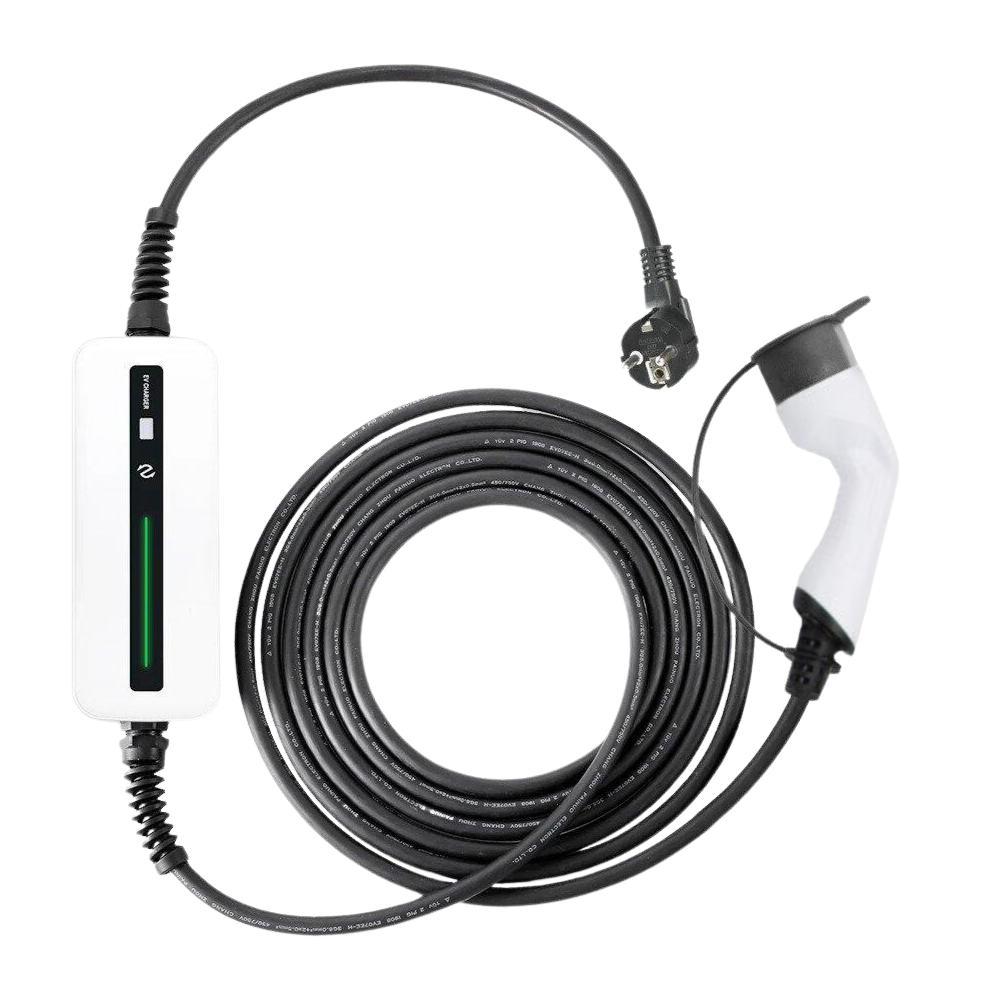 Mobile Charger Volvo V90 - Besen White with LCD Type 2 to Schuko 