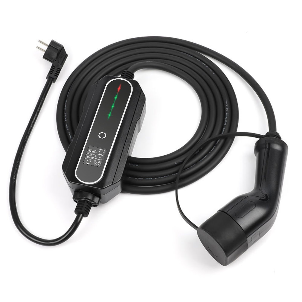 Portable EV Charger with LCD Display, Schuko (wall socket) to Type