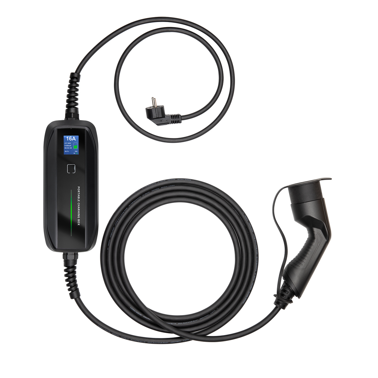 Mobile Charger Skoda Enyaq iV - LCD Black Type 2 to Schuko