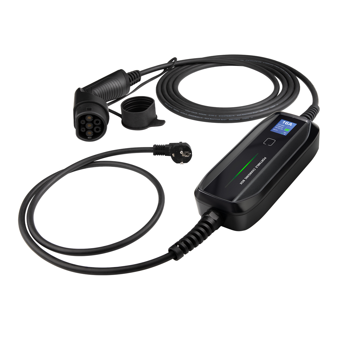 Mobile Charger Kia Niro EV - LCD Black Type 2 to Schuko