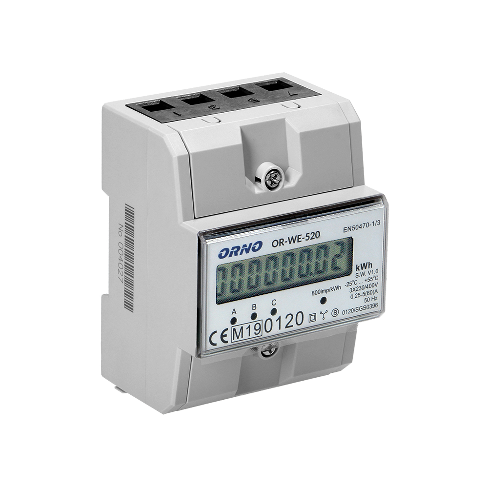 3-phasiger kWh-Zähler – digitales LCD-Display – MID-zertifiziert