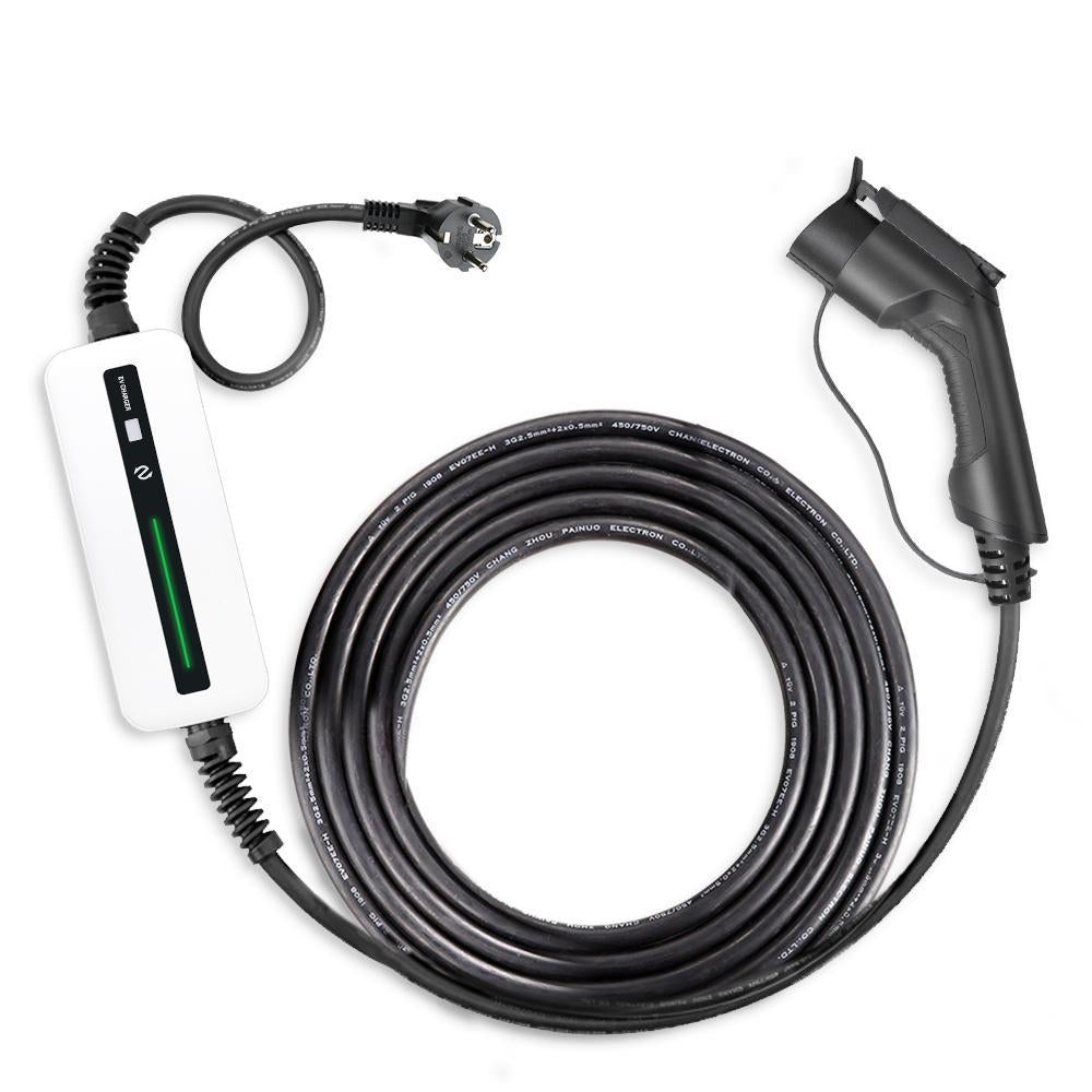 Mobile Charger Peugeot Partner - White with LCD Type 1 to Schuko