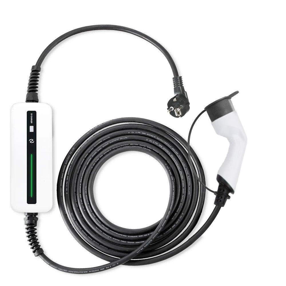 Mobile Charger Volvo EX90 - White with LCD Type 2 to Schuko