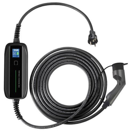 Besen Mobiele Lader met LCD, Uitgesteld Laden & Memory Functie - Type 2 naar Schuko - Max 16A - EV Plug Europa
