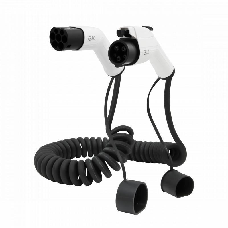 Charging cable Ford Focus - Curled Spiral Type 1 - 32A 1 phase (7.4 kW) - 5 meters