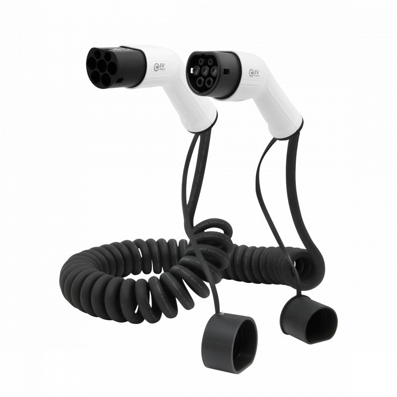 Charging cable BMW 320e - Curled Spiral Type 2 - 16A 1 phase (3.7 kW) - 5 meters