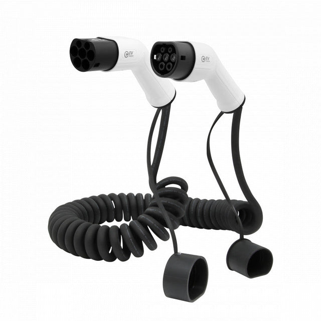 Laadkabel Volvo XC40 (2020-2022)- Gekruld Spiraal Type 2 - 16A 3 fase (11 kW) - 5 meter - EV Plug Europa