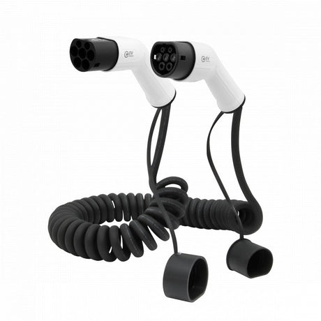 Laadkabel Smart ForTwo - Gekruld Spiraal Type 2 - 32A 1 fase (7.4 kW) - 5 meter - EV Plug Europa